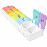 7-Day Pill Box 1PC 22.2x5.7x2.5cm Weekly Medicine Tablet Case Organizer Dispenser - Discount Packaging Warehouse