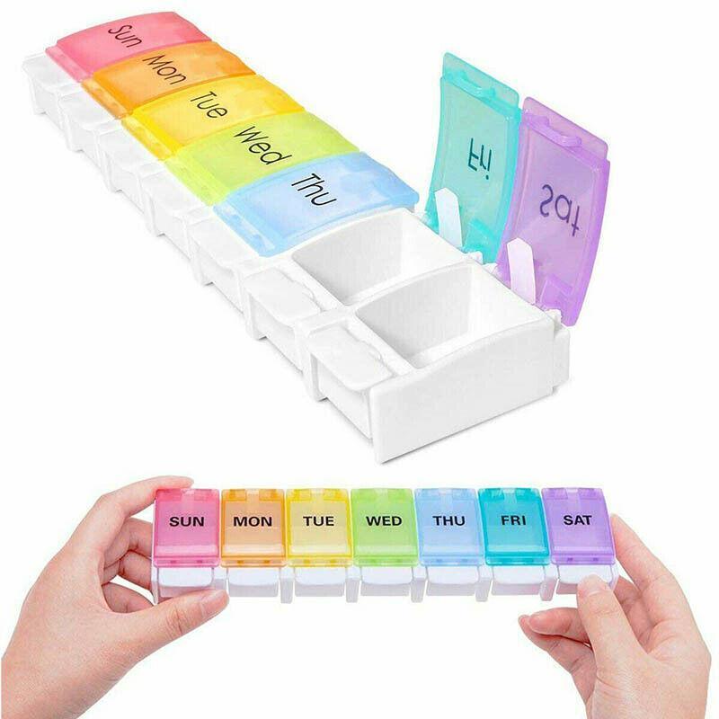 7-Day Pill Box 1PC 22.2x5.7x2.5cm Weekly Medicine Tablet Case Organizer Dispenser - Discount Packaging Warehouse