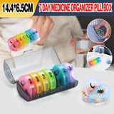 7-Day Pill Box 1PC 2Colours BID Weekly Medicine Tablet Case Organizer Dispenser - Discount Packaging Warehouse