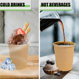 500PCS 9oz Disposable Paper Cups Food-Grade Hot and Cold Use