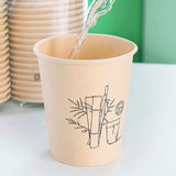 500PCS 9oz Bamboo Pulp Disposable Paper Coffee Cups