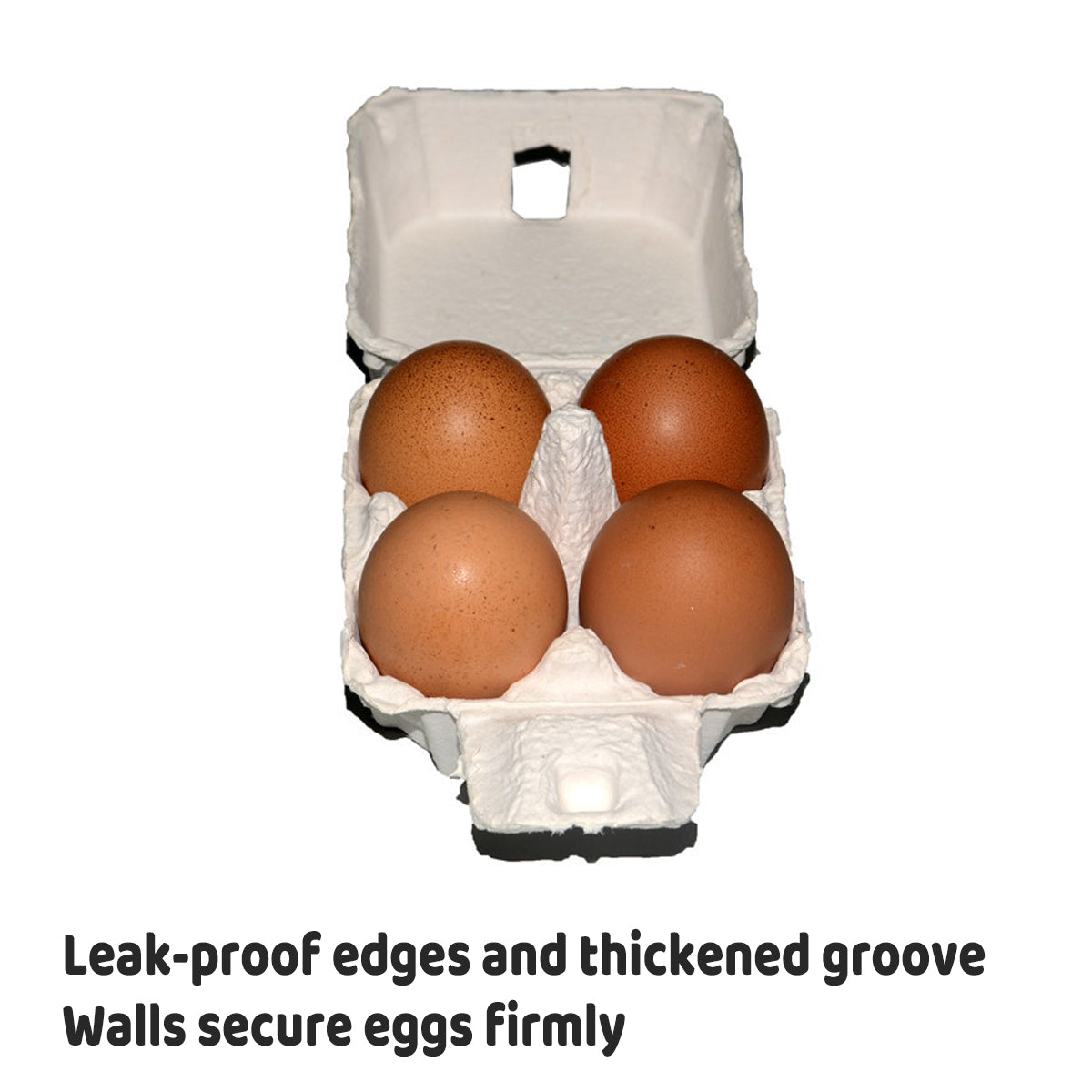 300PCS 4 Slot Paper Egg Trays Molded Pulp Stackable for Egg Packaging