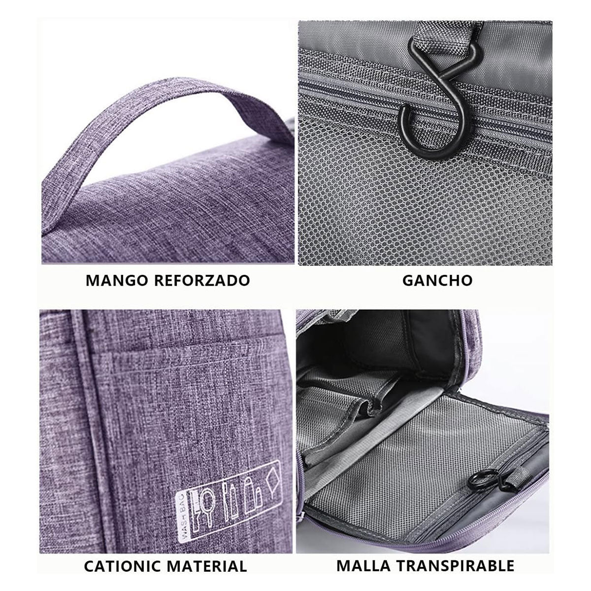 Travel Size Zipper Closure Toiletry Bag 1pc