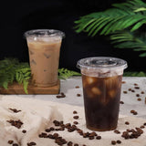 250Sets Transparent Drinking Cups with Lids 400ml Food-Grade