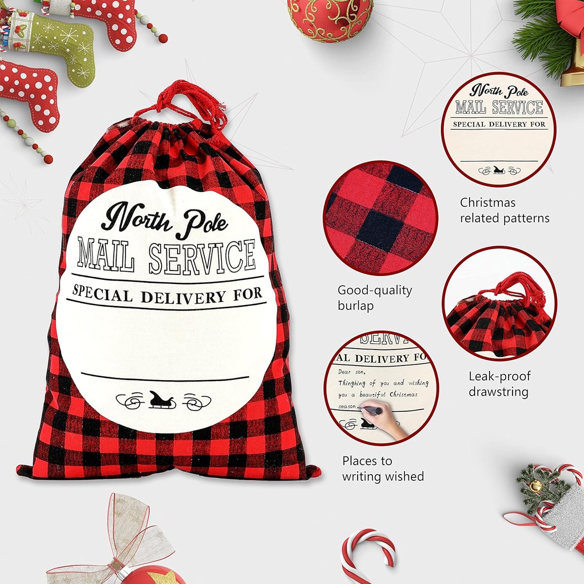 Add a rustic touch to your holiday celebrations with this charming Plaid Christmas Gift Bag. 