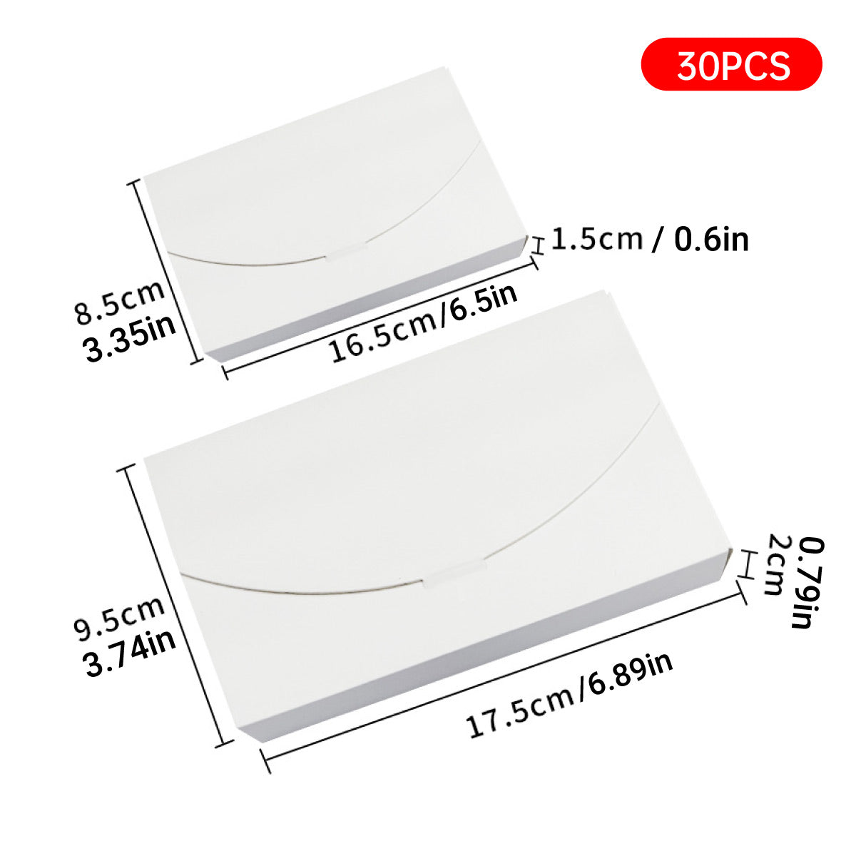 30PCS Envelope Style Folding Box White Cardboard for Wedding Favors