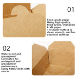 Disposable Kraft Paper Food Boxes With Lid Fried Chicken Fast Food
