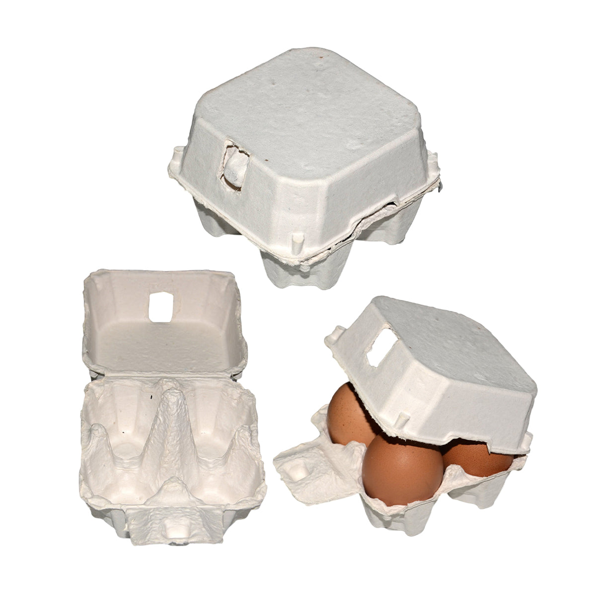 300PCS 4 Slot Paper Egg Trays Molded Pulp Stackable for Egg Packaging