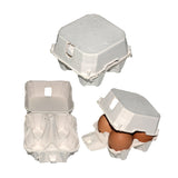 300PCS 4 Slot Paper Egg Trays Molded Pulp Stackable for Egg Packaging