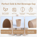 500PCS 9oz Disposable Paper Cups Food-Grade Hot and Cold Use