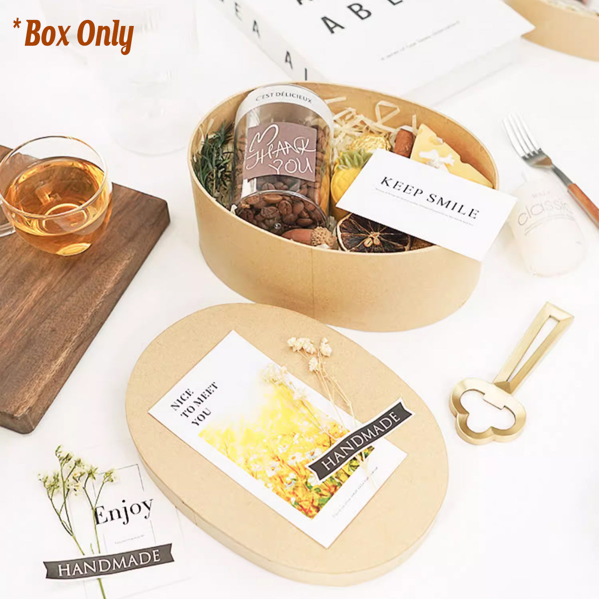 5pcs Oval Paper Gift Boxes for Packaging Display