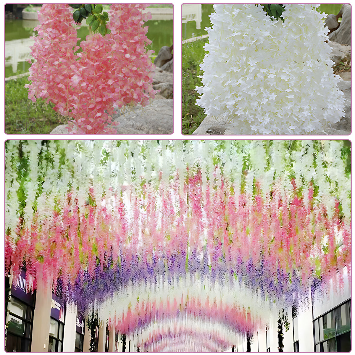 12PCS Artificial Silk Fake Flower Garland