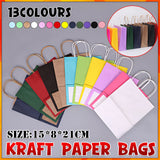 Kraft Carry Shopping Paper Bags 20PCS 12Colours