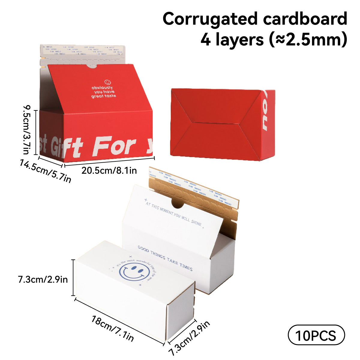 10PCS Zipper Corrugated Cardboard Shipping Boxes