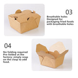 Disposable Kraft Paper Food Boxes With Lid Fried Chicken Fast Food