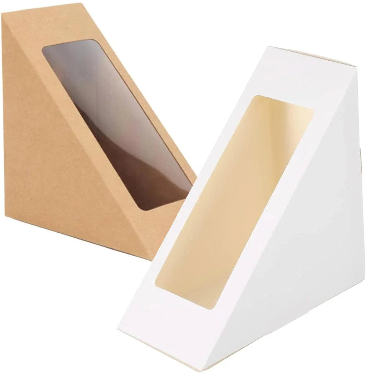Sandwich Box Paper Container with Window 100PCS – Discount Packaging ...