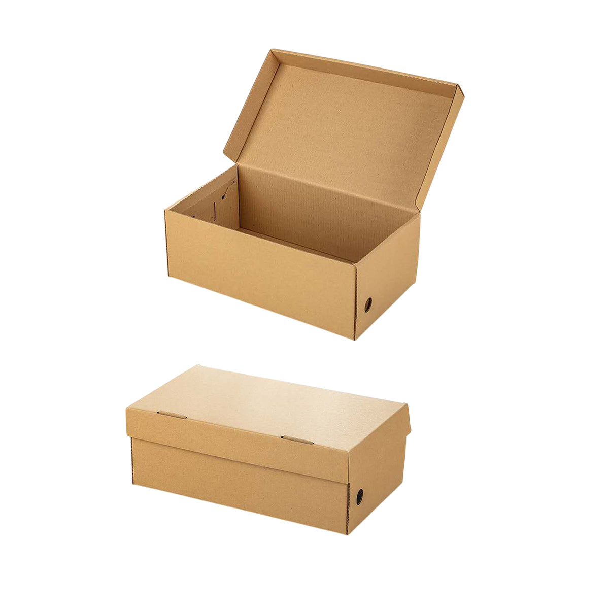 20pcs Kraft Paper Shoe Boxes Clamshell Storage Organizer