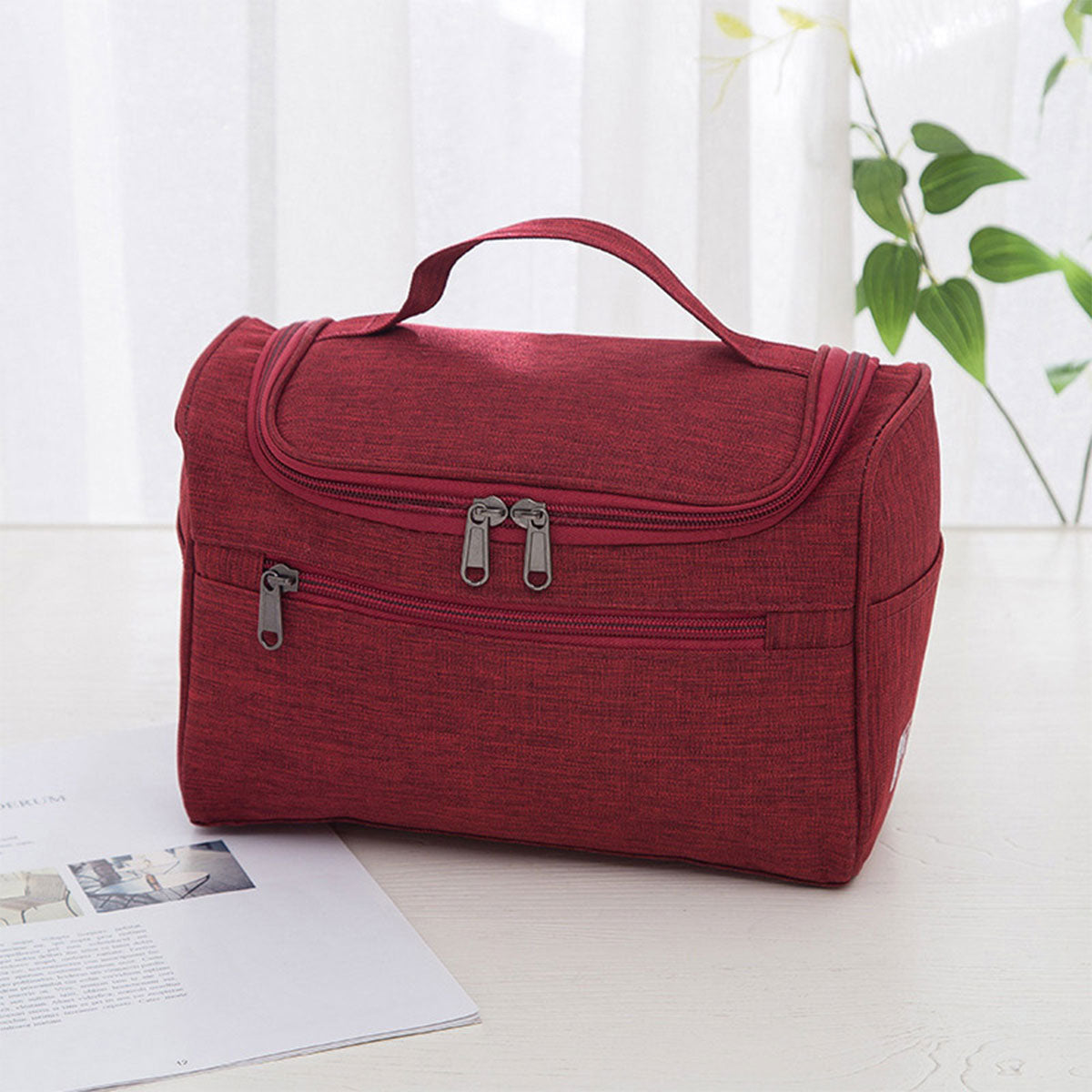 Travel Size Zipper Closure Toiletry Bag 1pc