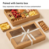 10PCS Kraft Paper Lunch Boxes Food Grade Disposable Bento Packaging