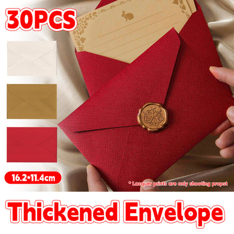 30PCS Thickened Linen Envelopes 250gsm for Invitation Cards