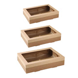 10PCS Kraft Paper Lunch Boxes Food Grade Disposable Bento Packaging