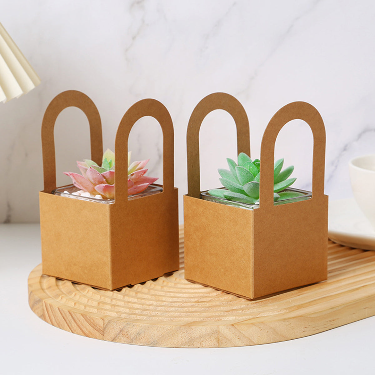 50PCS Kraft Paper Gift Bags with Handles Eco Friendly Packaging