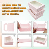 50PCS Kraft Cake Boxes with Clear Window Large Capacity Food-Grade Packaging