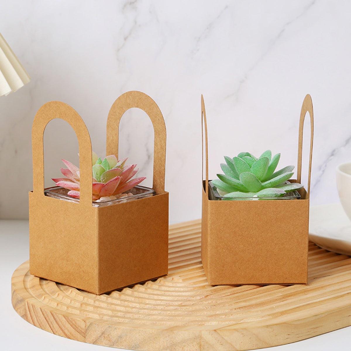 50PCS Kraft Paper Gift Bags with Handles Eco Friendly Packaging