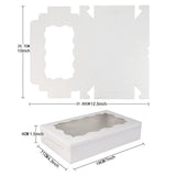 50PCS Kraft Cake Boxes with Clear Window Large Capacity Food-Grade Packaging