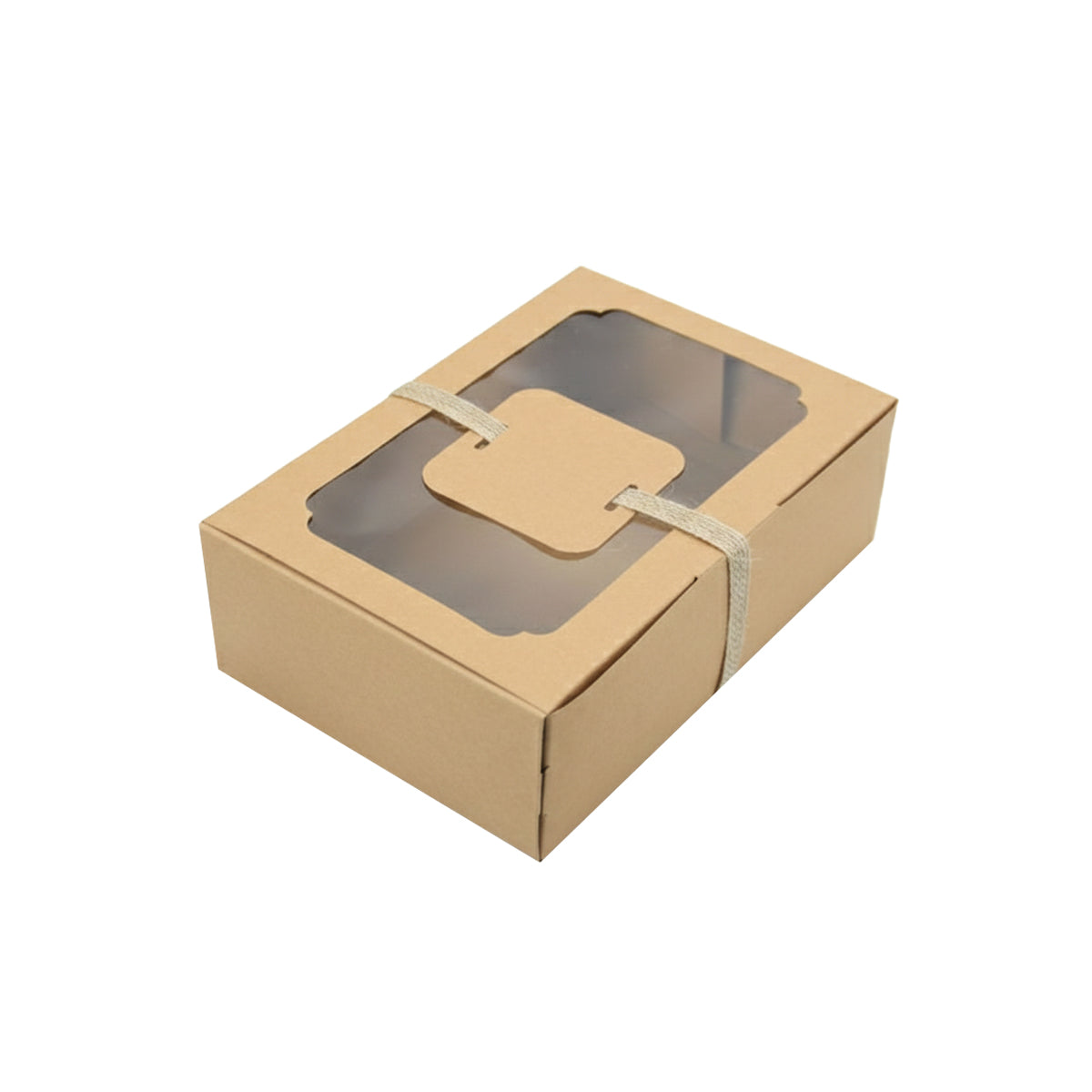 24PCS Kraft Candy Boxes with Clear Window Durable Gift Packaging