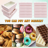 50PCS Kraft Cake Boxes with Clear Window Large Capacity Food-Grade Packaging