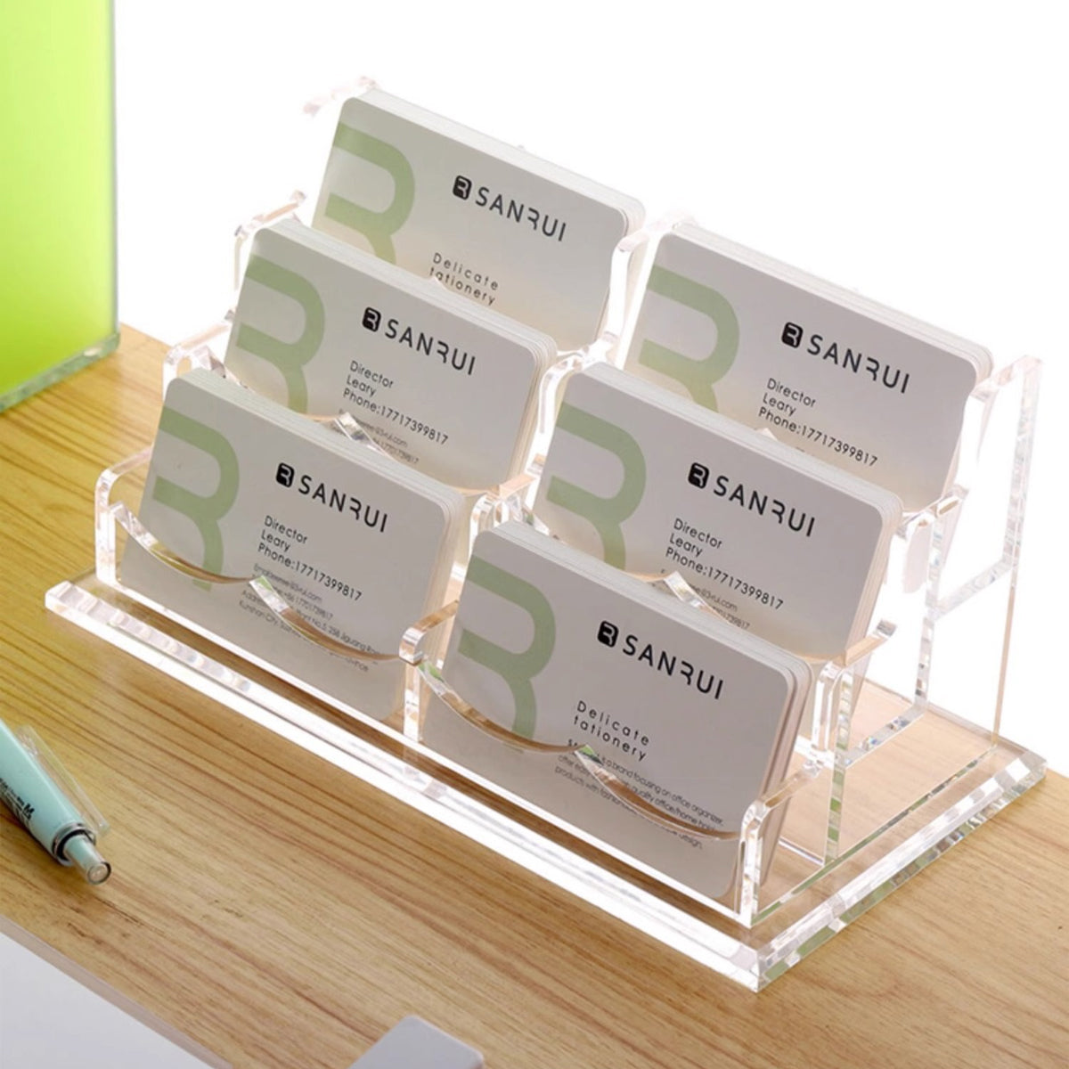 Acrylic Business Card Holder Multi Layer Organizer 1PC