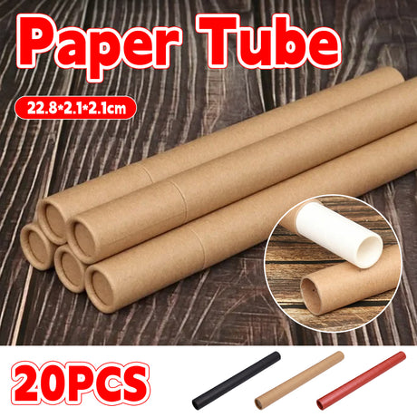 20PCS Kraft Paper Storage Tubes Moisture Resistant Cylindrical Packaging