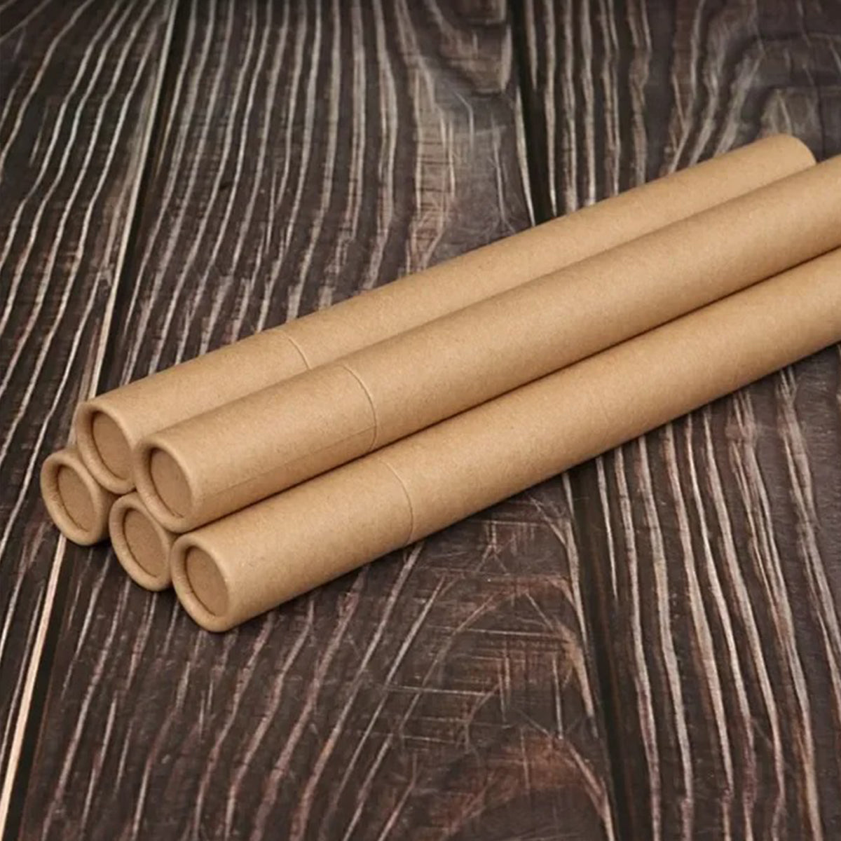 20PCS Kraft Paper Storage Tubes Moisture Resistant Cylindrical Packaging