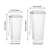 50PCS Fruit Tea Cups with Lids and Forks 650ml 960ml Takeaway Packaging