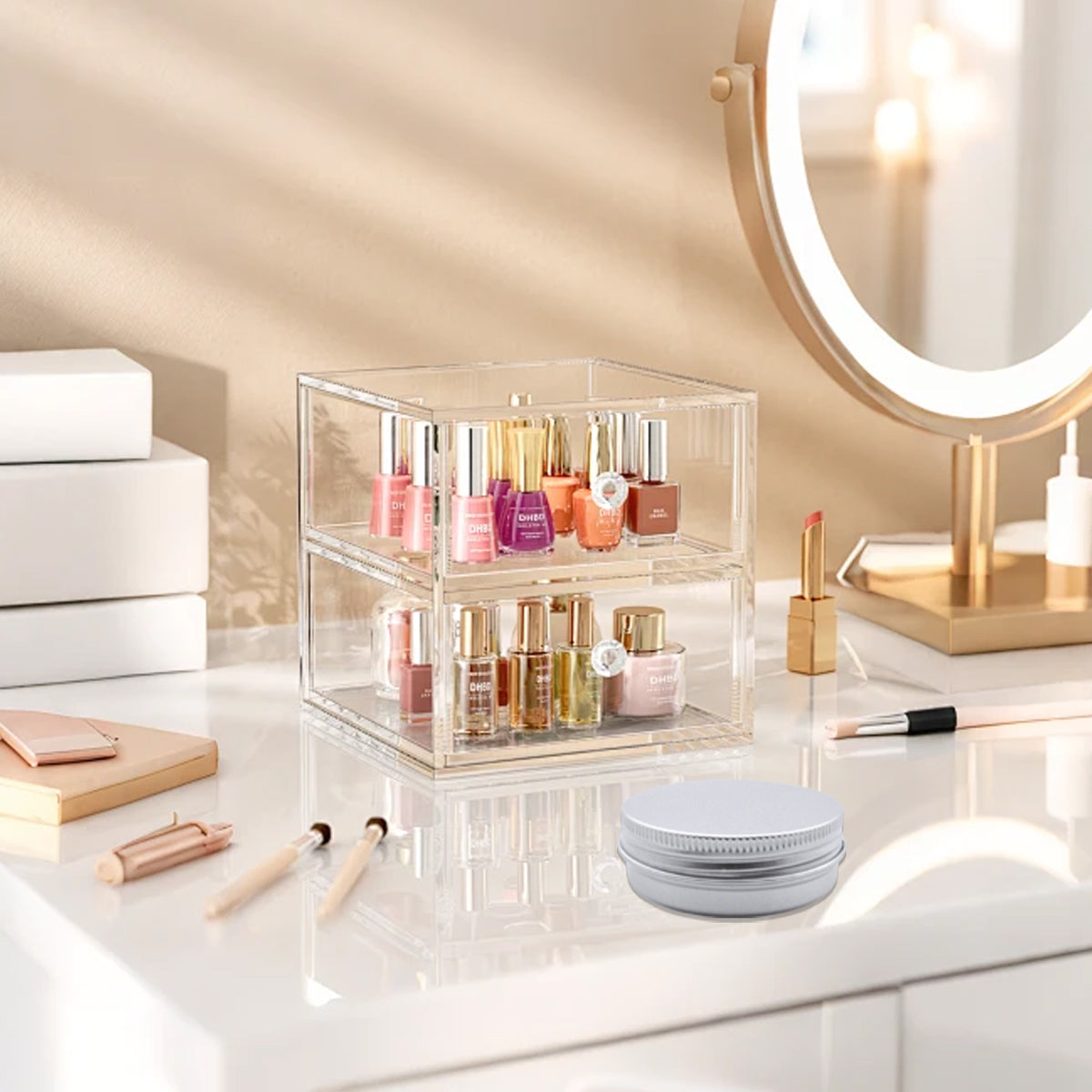 Threaded Round Aluminum Gift Box Packaging Case for Tea Candy Gifts