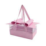 5PCS Transparent PVC Bow Gift Box with Ribbon Handles for Wedding