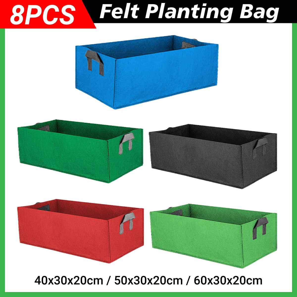 Versatile Rectangular Planting Bags 8PCS