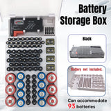 Battery Storage Box with Capacity Tester Organizer for Home Office