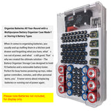 Battery Storage Box with Capacity Tester Organizer for Home Office