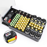 Battery Storage Box with Capacity Tester Organizer for Home Office