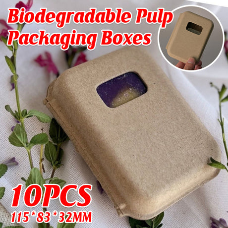10PCS Handmade Soap Packaging Boxes Eco-Friendly Natural Pulp Window Design