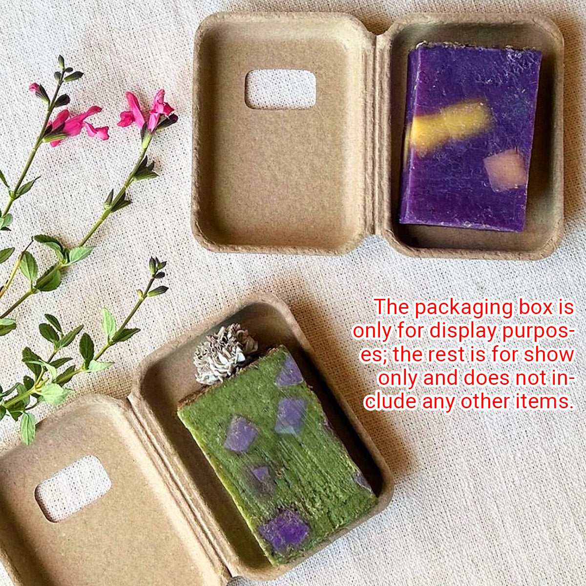 10PCS Handmade Soap Packaging Boxes Eco-Friendly Natural Pulp Window Design