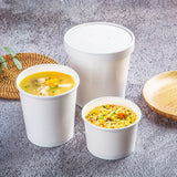 50PCS 235ml 350ml Kraft Paper Soup Noodle Bowls Takeaway