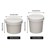 50PCS 235ml 350ml Kraft Paper Soup Noodle Bowls Takeaway