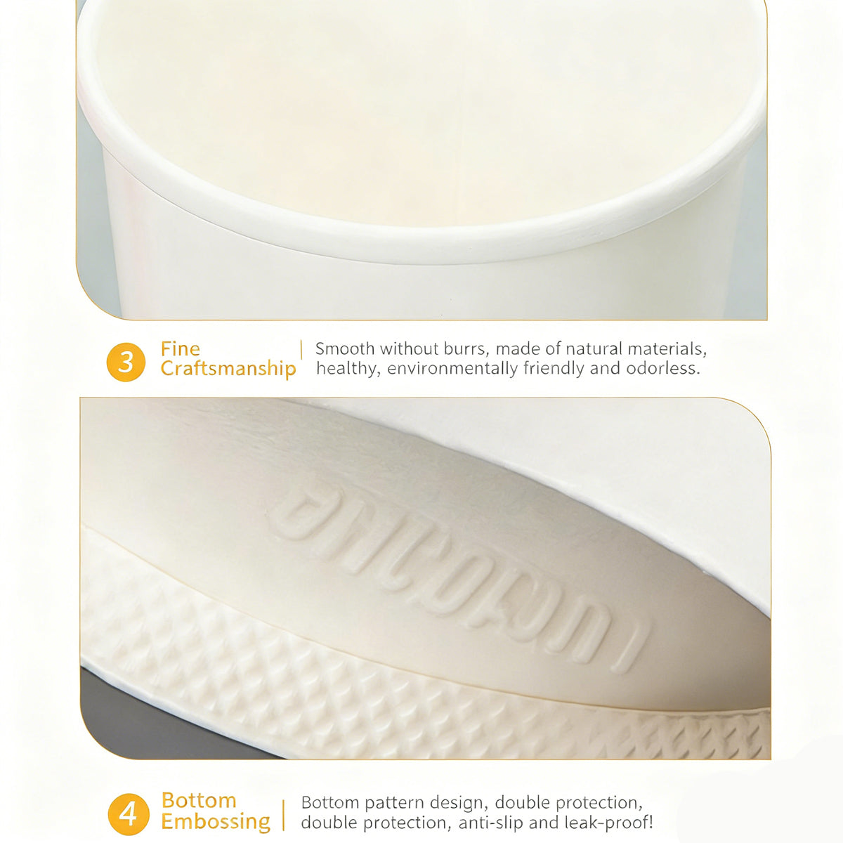 50PCS 235ml 350ml Kraft Paper Soup Noodle Bowls Takeaway