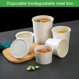 50PCS 235ml 350ml Kraft Paper Soup Noodle Bowls Takeaway