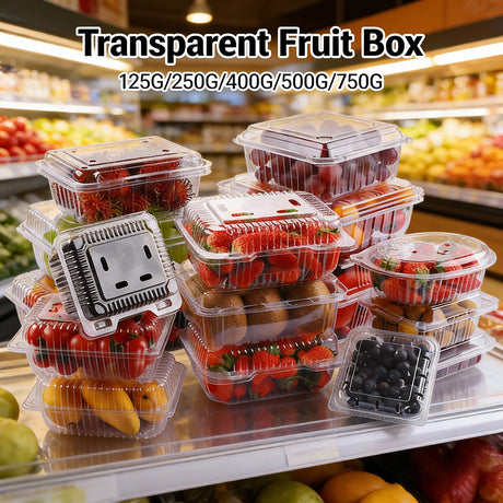 Transparent Plastic Fruit Boxes 100PCS