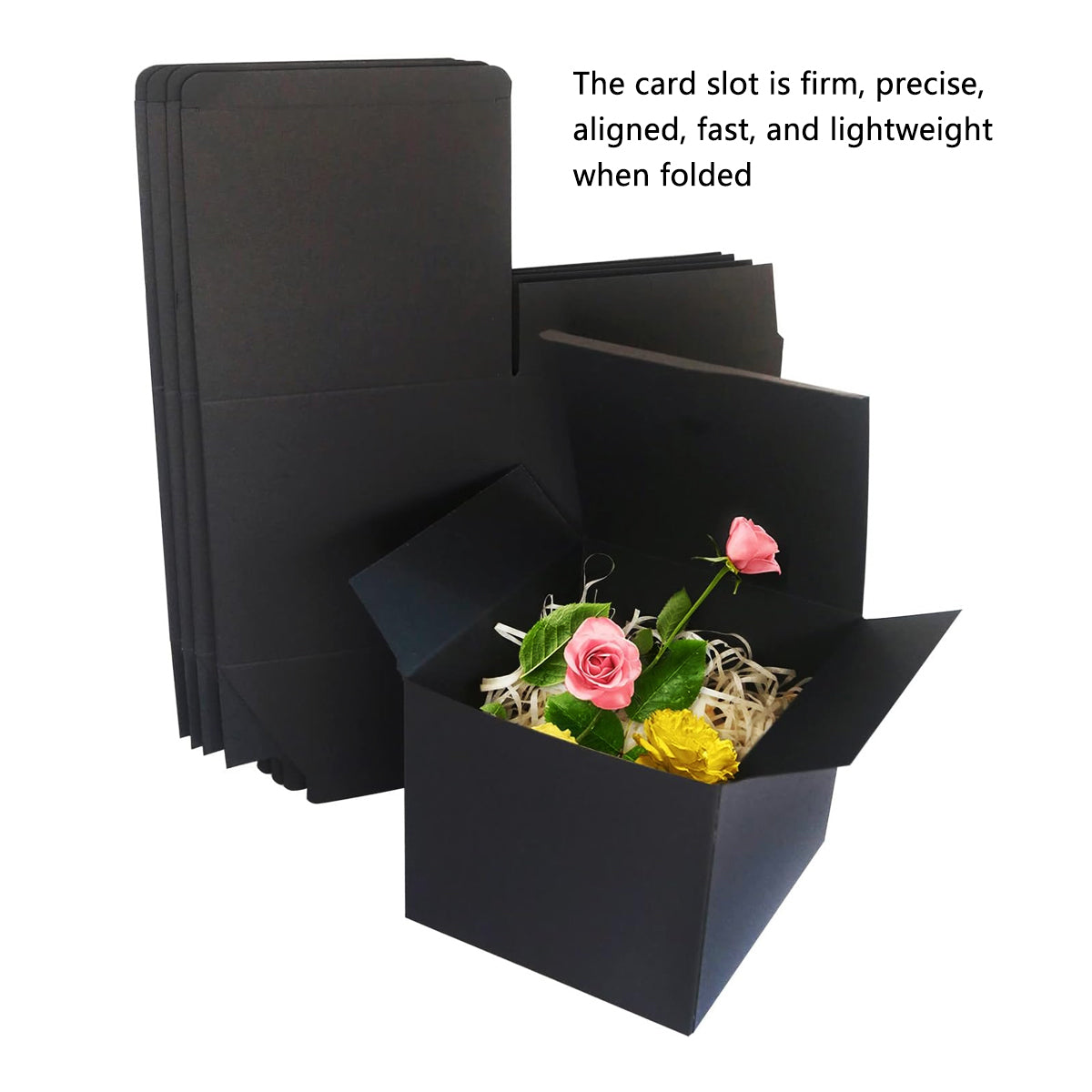 20PCS Black Cardboard Boxes Foldable Packaging for Essential Oil Bottles