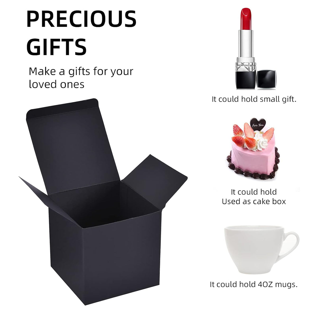 20PCS Black Cardboard Boxes Foldable Packaging for Essential Oil Bottles